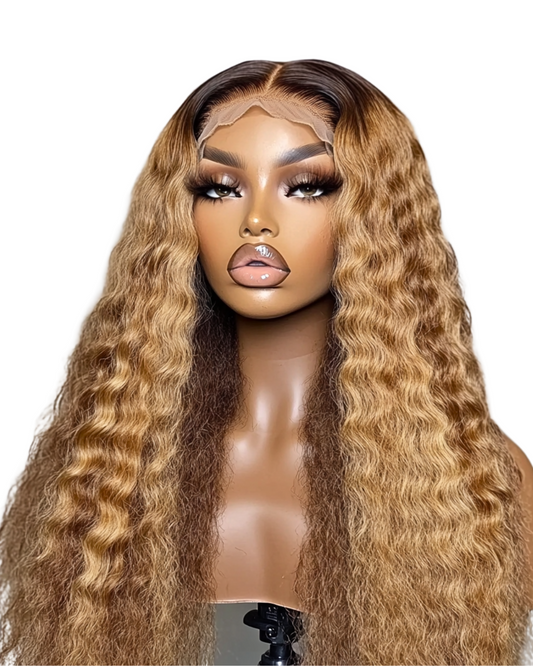 HD LACE - Pre made Honeyblonde Deep Wave Wig