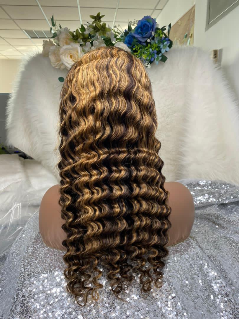 HD LACE - Pre made Honeyblonde Deep Wave Wig